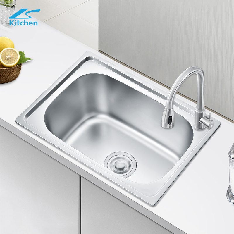 Hot Family Kitchen Sink Rectangle Round Corner Single Bowl House Kitchen Sink Washing Bowl and Dishing Bowl