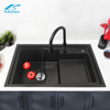 Premium Handmade Stainless Steel Double Bowl Kitchen Sink – Tiered Edge Design,Above Counter Workstation, Modern kitchen