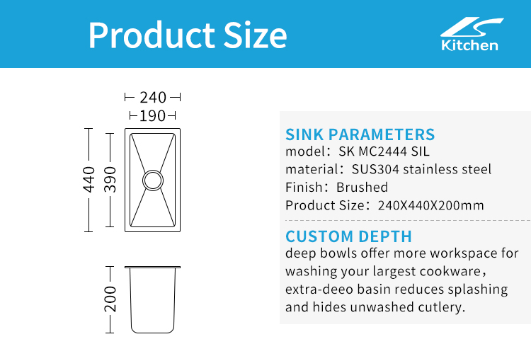 Top Silver CE Certified Handmade Modern Rectangular Mini Kitchen Sink – Undermount Design,Small Kitchen Sink, Modern Kitchen Sink