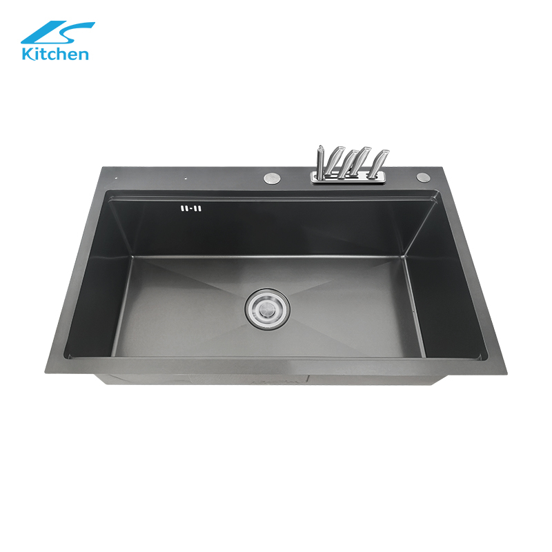 Black Wholesale OEM ODM Handmade Large Single Bowl Sink – 16 Gauge Stainless Steel Modern Kitchen Design