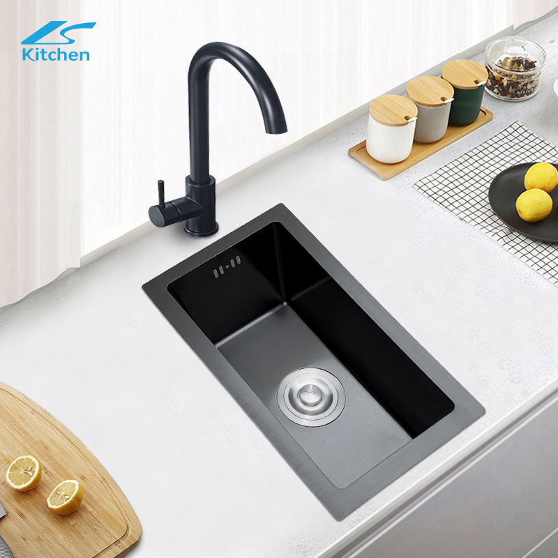 CE Certified Handmade Modern Black Rectangular Mini Kitchen Sink – Undermount Design,Small Kitchen Sink, Modern Kitchen Sink