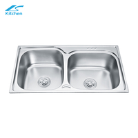 High Quality 201/304 Double Farmhouse Kitchen Sink Stretch Basin Sink for Kitchen