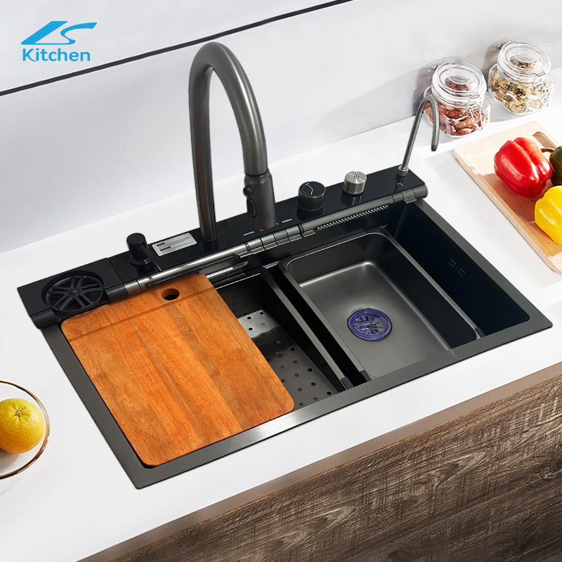 2025 Hot sale kitchen sink 30-Inch Waterfall Kitchen Sink Stainless Steel Top-Mount Sink