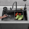29.5" Stainless Steel Waterfall Kitchen Sink, 16 Inch Multi-Function Kitchen Sink
