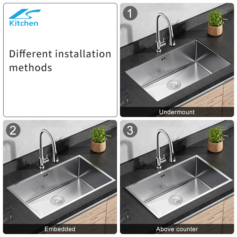 5543HB Handmade Single Bowl Undermount Stainless Steel Sink SS201/304 Handmade Kitchen Sink Single Bowl 