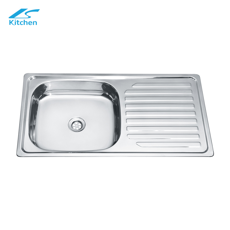 Stainless Steel Single Bowl Undermount Kitchen Sink with Drainboard – Rectangular One-Hole Design, Ideal for Farmhouse Kitchens, Deep Basin, Modern Kitchen Sink