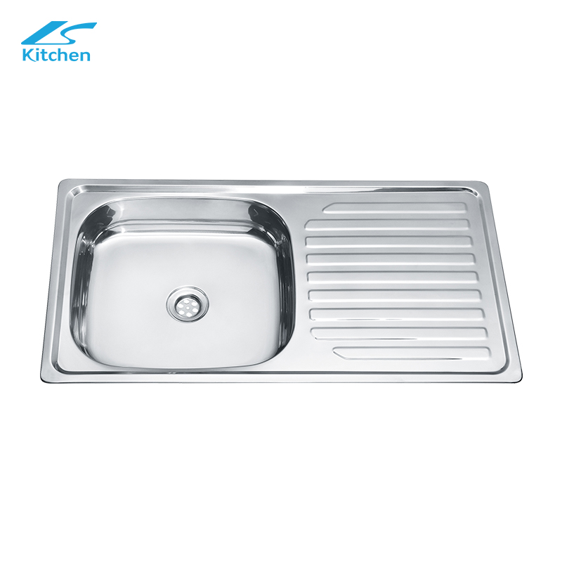 Stainless Steel Single Bowl Undermount Kitchen Sink with Drainboard – Rectangular One-Hole Design, Ideal for Farmhouse Kitchens, Deep Basin, Modern Kitchen Sink