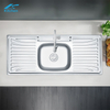 Popular stainless steel single basin with plate American kitchen vegetable basin thick brushed kitchen sink