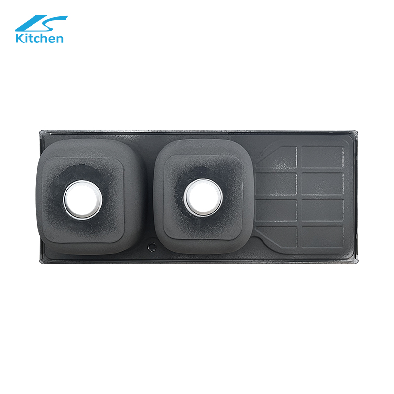Embossed Direct Sale Factory Sink Manufacturer Double Bowl Sink for Farmhouse Kitchen