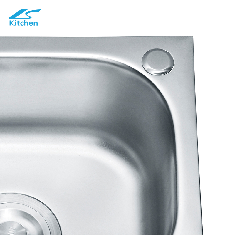 Modern Pressing Stainless Steel Kitchen Sink Single Bowl Topmount One-Hole Design Contemporary Farmhouse Style 