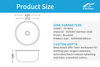 Modern Undermount SS304 Round Stainless Steel Pressing Sink – Perfect for Contemporary Kitchens with Sleek Design and Durable Feature