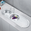 Direct Sale Factory Price Wholesale Double Bowl Stainless Steel Kitchen Sink With Drainboard