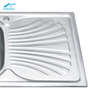 Durable Single Square Bowl Stainless Steel Kitchen Sink Above Counter Installation with Special-shape Drainboard 