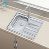 China Factory 201/304 Stainless Steel Single Bowl Kitchen Sink with Drainboard, Farmhouse & RV Use – Hydraulic Pressed Sink