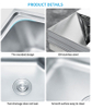 Big Size Cooking Basin Brushed Single Bowl Stainless Steel Small Kitchen Sink