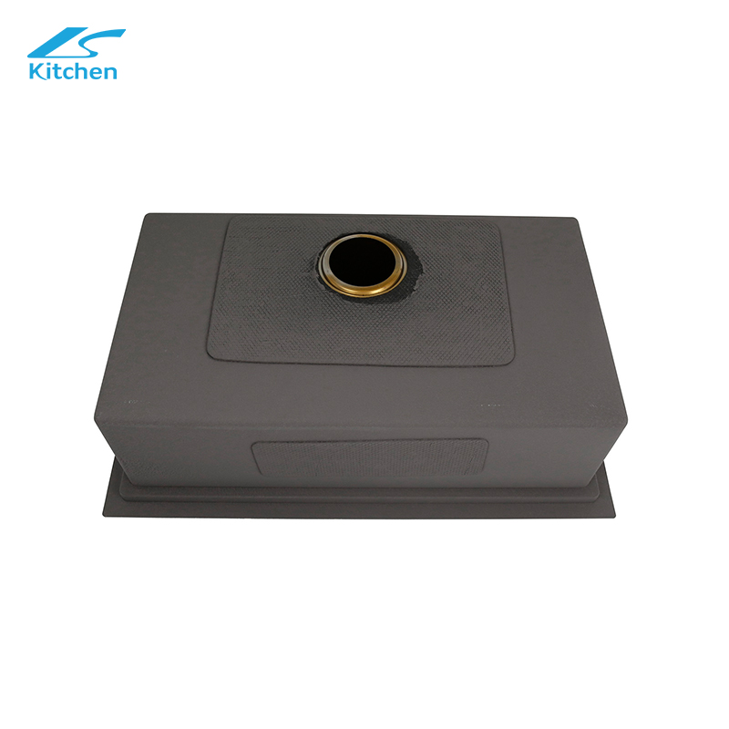 Luxury Style Golden Kitchen Handmade Stainless Steel Sink Stepped Flume with Draining Basket, Roller Shutter Draining Rack, Cutting Board