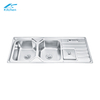 Super Large Family Traditional Double Basin Sink with Plate Stainless Steel Custom Sink
