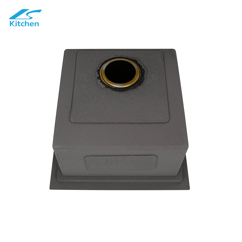 Hot Sale Gold Square Kitchen Sink Single Bowl Stainless Steel with Drainboard Counter Kitchen Sink
