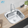 Corner Sink 304 Stainless Steel Small Round Single Bowl Undermount Kitchen Sink - Silver Rounded Edge Stretch Bar Sink - Best Farmhouse Sink