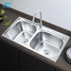 High Quality 201/304 Double Farmhouse Kitchen Sink Stretch Basin Sink for Kitchen