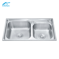 Farmhouse Stainless Steel Double Bowl Kitchen Sink Handmade Single Rectangular Sink 3 Years Warranty Small Size Machine