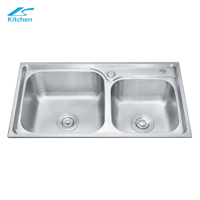 Farmhouse Stainless Steel Double Bowl Kitchen Sink Handmade Single Rectangular Sink 3 Years Warranty Small Size Machine