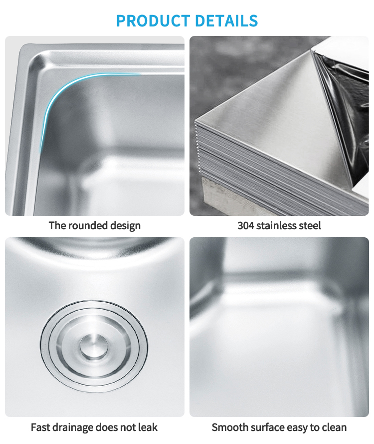 ODE Machine Stainless Steel Sink Moisture-proof 201/304 Sink Patting Stainless Steel Stretch Basin