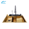 Luxury Gold Modern Waterfall Stainless Steel Smart Multifunctional sink 