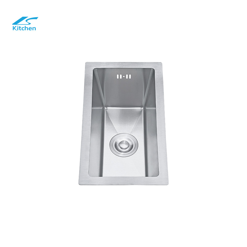 Small Silver SUS304 Stainless Steel Handmade Kitchen Sink – Rectangular Design, CE Certified