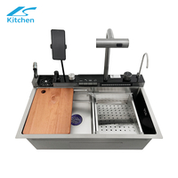  Kitchen Sink with Mobile Phone Holder&Spray Gun Smart Multi-function Sink