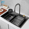 2025 New Trends Digital Display Waterfall Multi-function Sink Stainless Steel Large Kitchen Sink