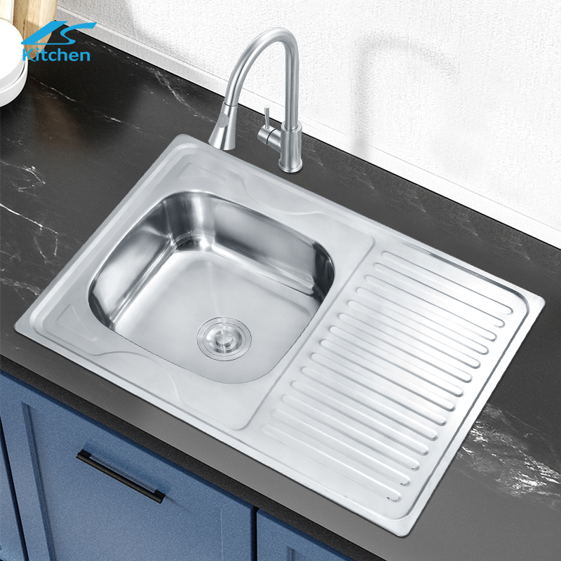 8060 undermount single bowl with drainboard kichen stainless steel single bowl kitchen sink